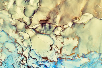 Fluid Art . Modern аbstract colorful background, wallpaper. Mixing acrylic paints. Marble texture. Alcohol ink colors translucent