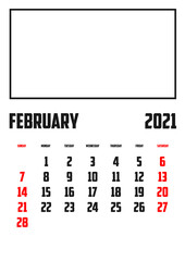 2021 Calendar Isolated on Background