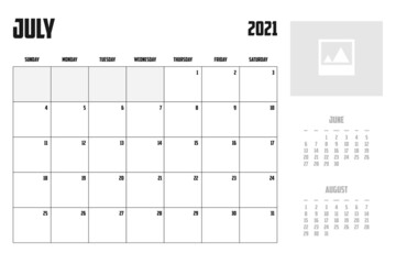 2021 Calendar Isolated on Background