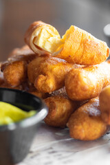 Venezuelan tequeños and garlic sauce