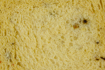 Texture of the fresh white bread with spices. Food background