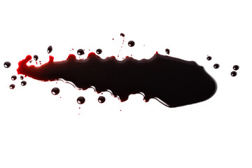 Bloody drops and drips isolated on white background.