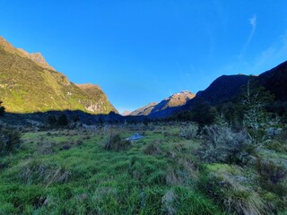 Fototapeta premium landscape in the morning sunrise New Zealand Kepler
