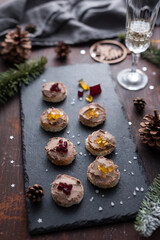 Christmas Pate Canapes with Cranberry and Apple Jelly