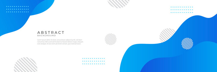 Liquid abstract background. Blue white fluid vector banner template for social media, web sites. Wavy shapes 