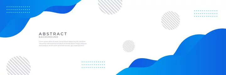 Deurstickers Liquid abstract wave background. Blue fluid vector banner template for social media, web sites. Wavy shapes vector illustration © Salman
