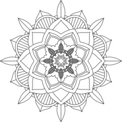 Easy Mandala coloring book simple and basic for beginners, seniors and children. Set of Mehndi flower pattern for Henna drawing and tattoo. Decoration in ethnic oriental, Indian style.