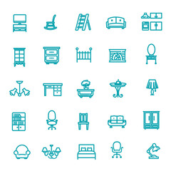 Furniture and home decor icon set