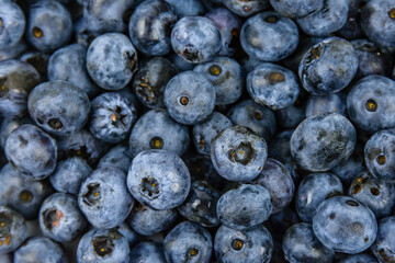 Background of the many blueberries. Healthy eating concept