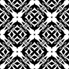 Black, white pattern, geometric wallpaper , seamless texture with flat floral ornament, decorative illustration with simple elemets