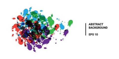 abstract vector splatter paint color design background. vector splatter isolated on white background design.