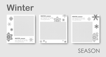 Social media editable post banner with winter snowflake theme, christmas, snow. Web banners for social media. Clear and simple design, vector illustration.	

