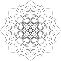 Easy Mandala coloring book simple and basic for beginners, seniors and children. Set of Mehndi flower pattern for Henna drawing and tattoo. Decoration in ethnic oriental, Indian style.