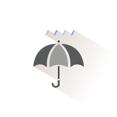 Umbrella and very soft rain. Isolated color icon. Weather vector illustration