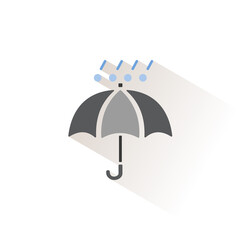 Umbrella with hail and rain. Isolated color icon. Weather vector illustration