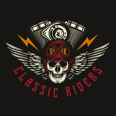 Vintage Custom Motorcycle emblem