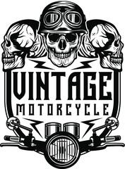 Obraz premium Vintage Custom Motorcycle emblem