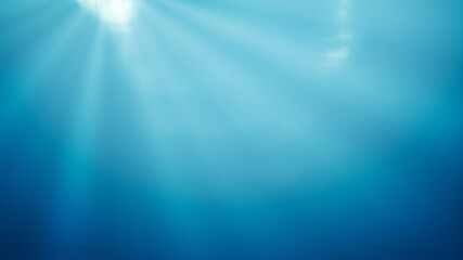 deep water with light rays background
