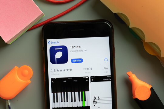 New York, USA - 29 September 2020: Tenuto mobile app logo on phone screen close up, Illustrative Editorial