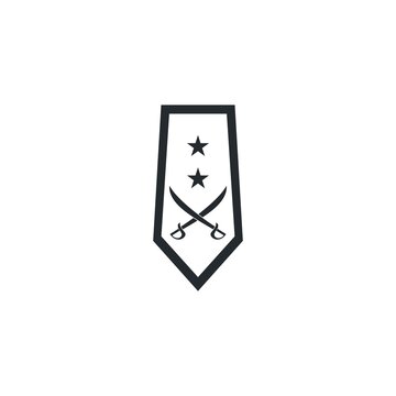 Millitary rank insignia symbol icon illustration