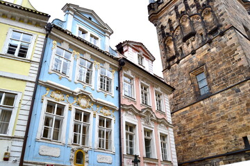 Fototapeta na wymiar Beautiful Baroque architecture in the Mala Strana or Lesser Town of Prague