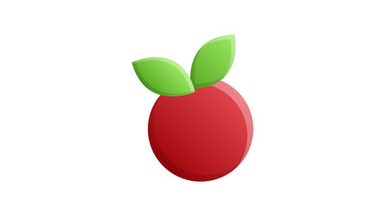 cranberry on a white background, red berry, vector illustration. sugar cranberry, marsh berry, with a small green leaf. round cute berry. sweet dessert, natural vitamin berries