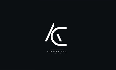Letter AC or CA Business Logo Design Alphabet Icon Vector Monogram
