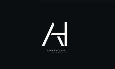 Letter AH Business Logo Design Alphabet Icon Vector Monogram