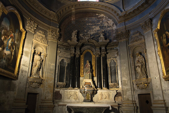 Old chapel with scultures