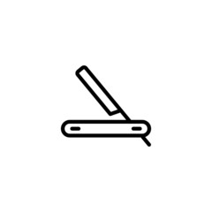 Obraz premium Straight Razor Icon in black line style icon, style isolated on white background