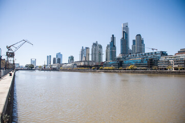 Beautiful landscape of the Puerto Madero neighborhood in Buenos Aires