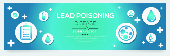 Fototapeta na wymiar Creative (Lead Poisoning) disease Banner Word with Icons ,Vector illustration. 