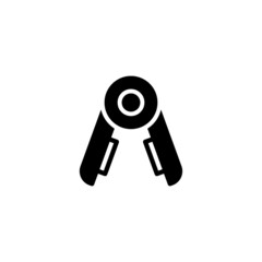 Styling Iron Icon in black flat glyph, filled style isolated on white background