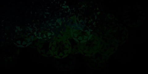 Dark green vector texture with random triangles.
