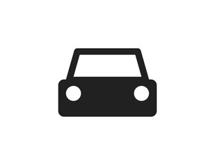 Car icon. Auto black symbol.  Silhuette automobile front sign concept in vector flat