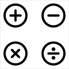 Obraz premium Collection of math symbols isolated on white background