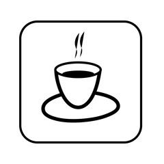 Coffee cup icon on white background. Vector illustration.