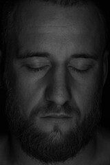 Fototapeta premium Closeup studio portrait of a man