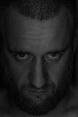 Closeup studio portrait of a man