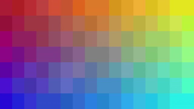 Colourful abstract background animation, with changing blocks of rainbow colour