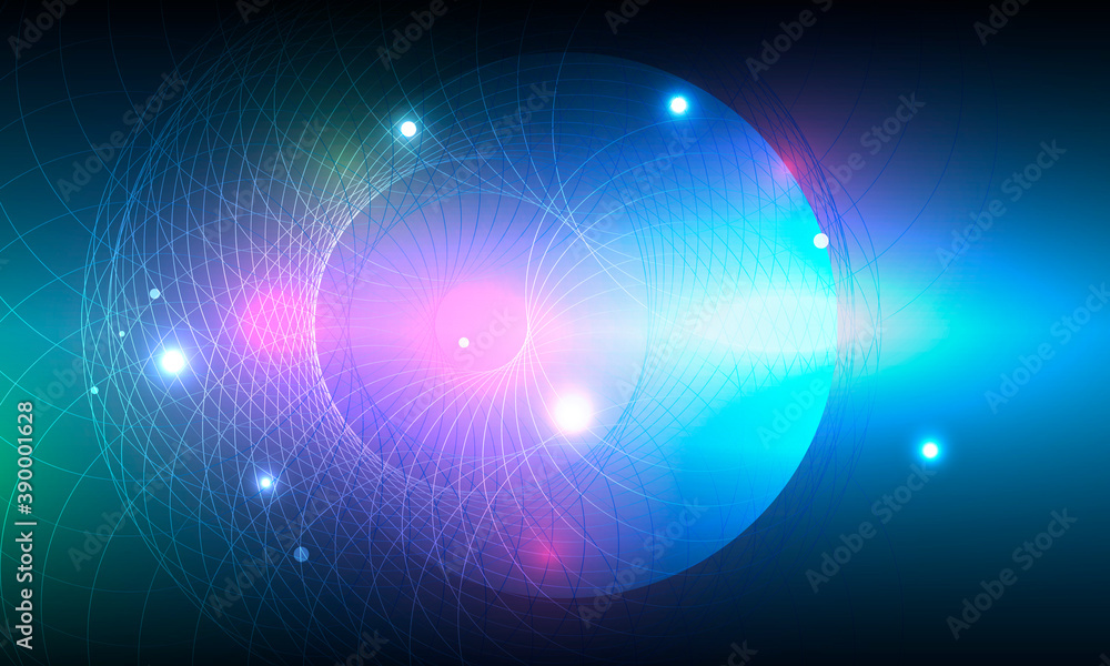 Poster modern banner. circular glow. digital technology background. bright color. glow effect