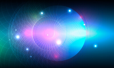 Modern banner. Circular glow. Digital technology background. Bright color. Glow effect