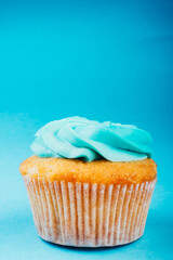 tasty Cupcake or muffin with blue cheese cream frosting