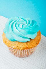 tasty Cupcake or muffin with blue cheese cream frosting