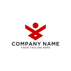 Abstract athlete logo vector design. Gym, sports games, fitness, business, trainer vector logo. Active person with leafl logo. Fitness, sport web icon.