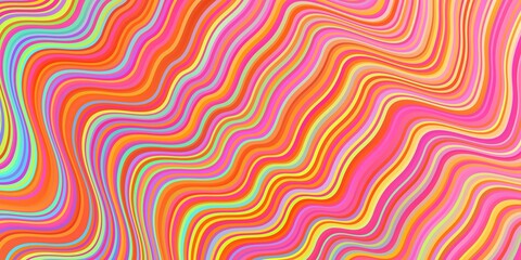 Light Multicolor vector background with curved lines.