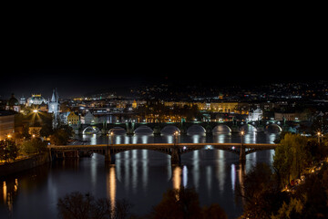 architecture, autumn, blue, bohemia, bridge, building, capital, cathedral, charles, charles bridge, city, cityscape, color, czech, czech republic, europe, european, evening, famous, gothic, historic, 