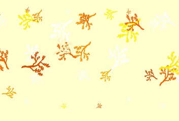 Fototapeta na wymiar Light Orange vector abstract design with sakura.