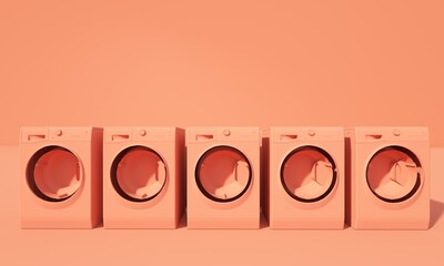 3d render of modrn abstract washing machine in pastel background