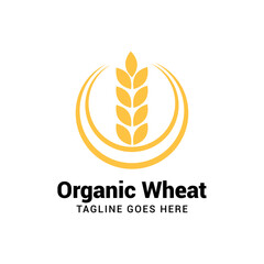 organic wheat logo icon vector